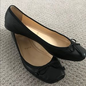 CHRISTIAN LOUBOUTIN BLACK BALLERINA BALLET FLATS